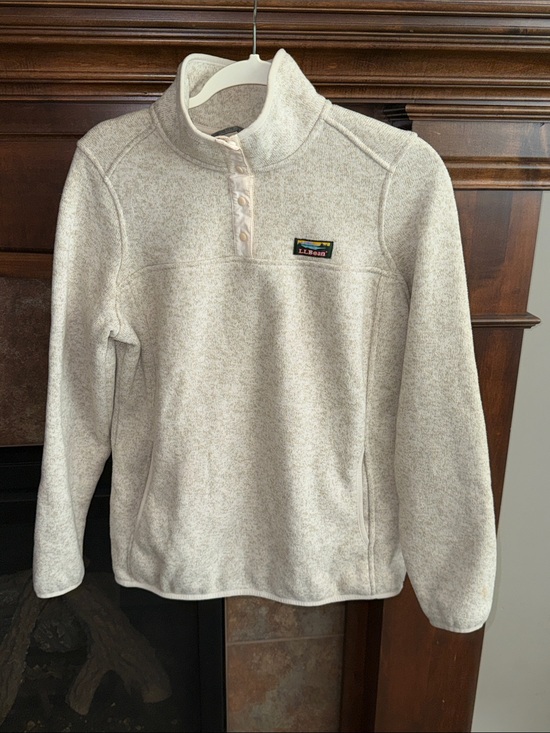 L.L. Bean Jackets & Blazers - L.L.Bean Sweater Fleece Pullover oatmeal marled neutral Medium